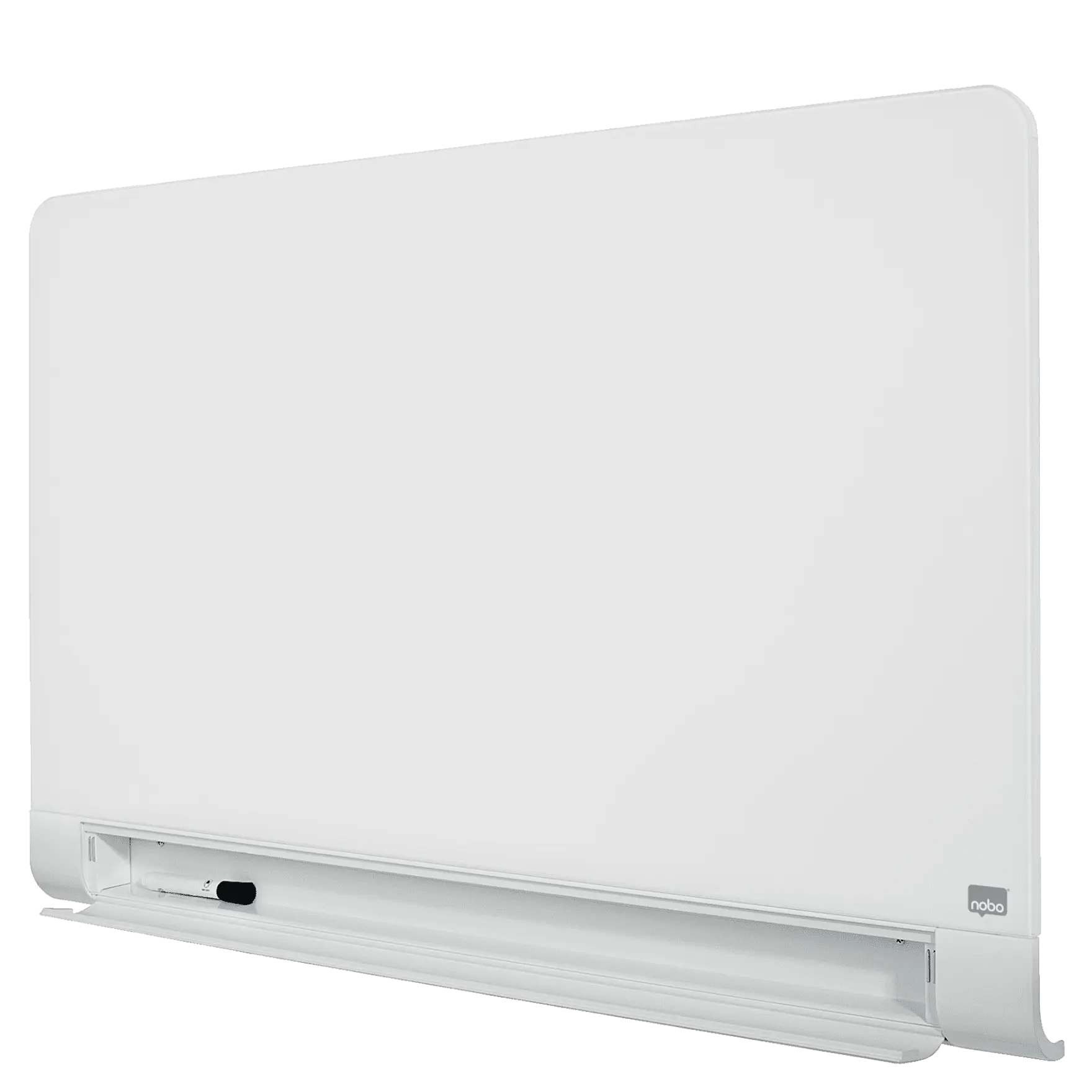 Nobo Impression Pro Glass Whiteboard concealed pen tray 1000x560mm NOBO