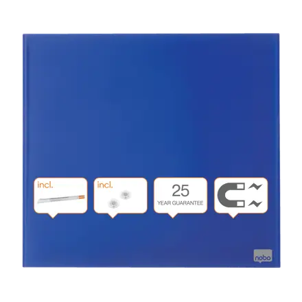 Tableau blanc mémo en verre Nobo, 300 x 300 mm (Conditionnement retail)