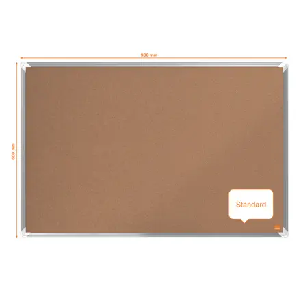 Nobo Premium Plus Cork Notice Board 90x60cm