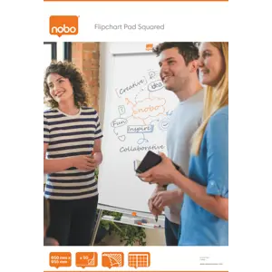 Bloc papier avec feuilles quadrillées Nobo, 650 x 955 mm, 50 feuilles