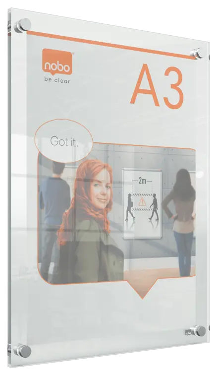Nobo Premium Plus A3 Clear Acrylic Wall Mounted Poster Frame