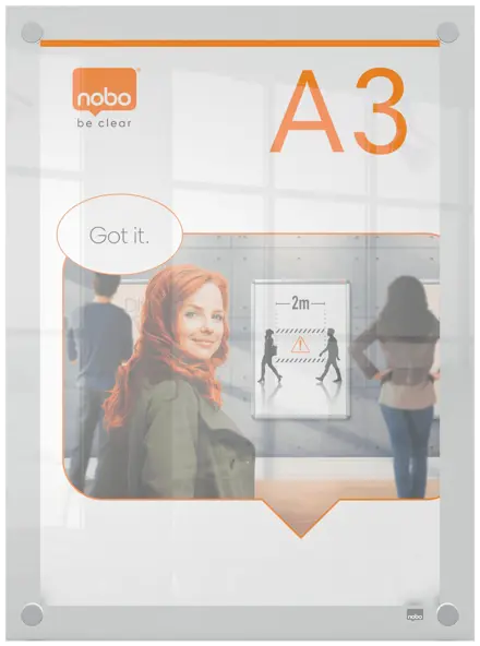 Nobo Premium Plus A3 Clear Acrylic Wall Mounted Poster Frame