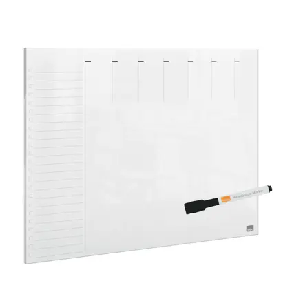 Nobo Transparent Acrylic Mini Whiteboard Weekly Planner Desktop or Wall Mounted A4