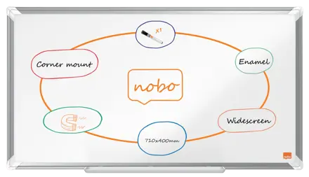 Nobo Premium Plus Widescreen emaljeret magnetisk whiteboard 32" 71x40cm