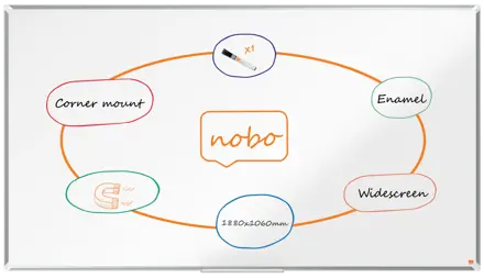 Tableau blanc émaillé Widescreen Nobo Premium Plus 1880x1060 mm