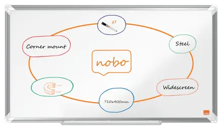 Nobo Premium Plus Widescreen stål magnetisk whiteboard 32" 71x40cm