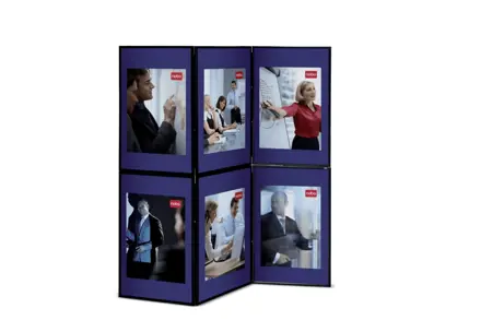 Display Showboard Nobo 6 Panels Blue/Grey 180x180 cm