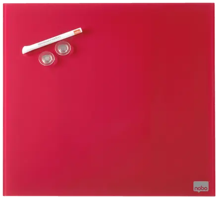 Tableau blanc mémo Nobo en verre, 450 x 450 mm (Conditionnement retail)