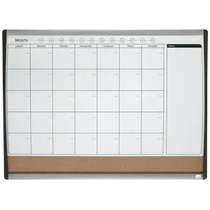 Nobo Kleine Magnetische Whiteboard Planner met prikbord van kurk 585x430mm