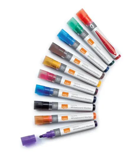 Nobo Liquid Ink Boardmarker, trocken abwischbar, 10 Stück
