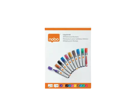 Nobo Liquid Ink Boardmarker, trocken abwischbar, 10 Stück