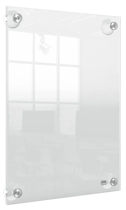 Porte-affiche Mural Nobo Format A2 - Cadre Aluminium Clipsable, Façade Anti-reflet Argenté 476x650 Mm