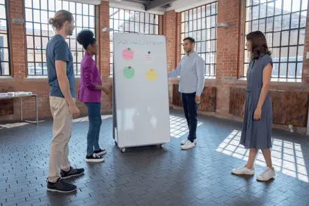Nobo Move & Meet Mobile magnetisches Whiteboard- & Notiztafel-System 90 x 180 cm