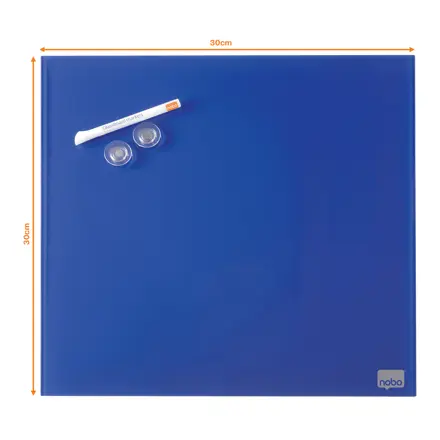 Tableau blanc mémo en verre Nobo, 300 x 300 mm (Conditionnement retail)