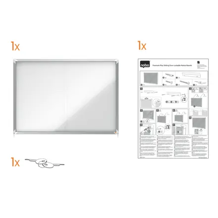 Nobo Premium Plus Magnetic Lockable Notice Board 12xA4