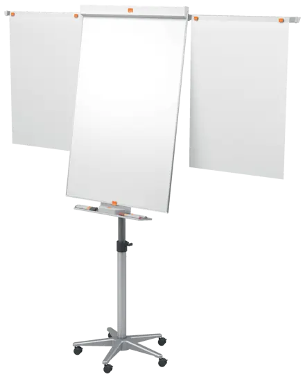 Flipchart Easel Nobo Classic Nano Clean™ Mobile including extendable display arms