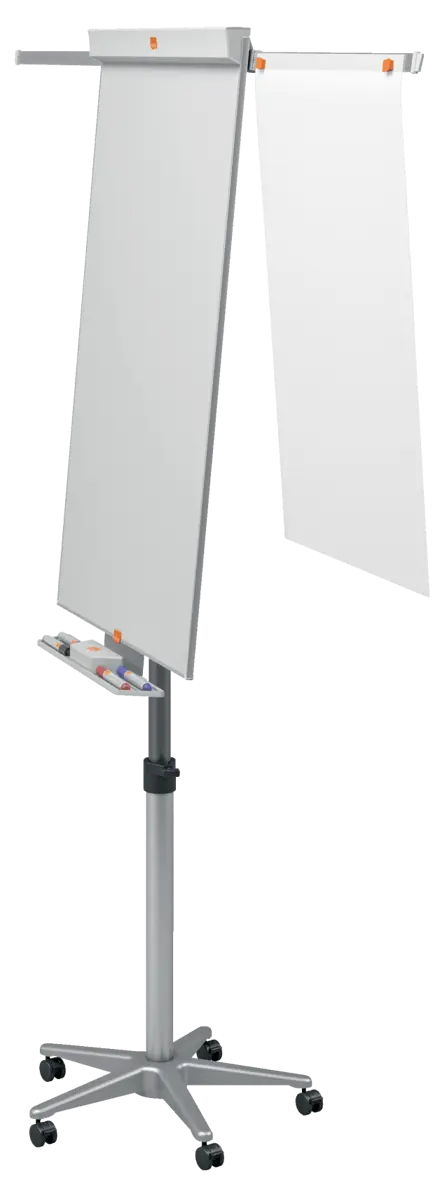 Flipchart Easel Nobo Classic Nano Clean™ Mobile including extendable display arms