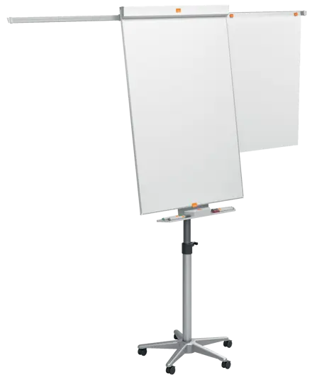 Flipchart Easel Nobo Classic Nano Clean™ Mobile including extendable display arms