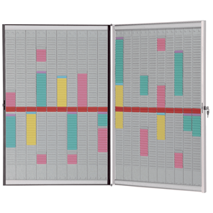 Nobo - Kit Planning Annuel Mural à Fiches T, 12 Colonne & 32 Fentes, Indice  2, Fiches T & Index Inclus, 2990700 : : Fournitures de bureau