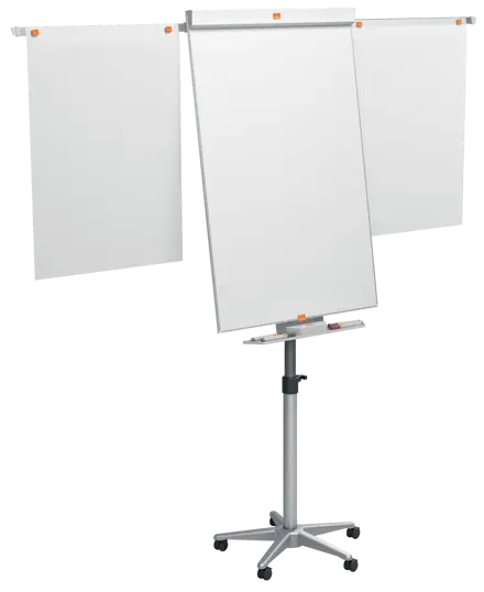 Flipchart Easel Nobo Classic Nano Clean™ Mobile including extendable display arms
