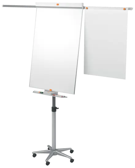 Flipchart Easel Nobo Classic Nano Clean™ Mobile including extendable display arms