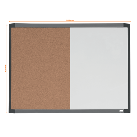 gebrek Picasso letterlijk Nobo klein magnetisch whiteboard en prikbord van kurk 585x430mm | NOBO