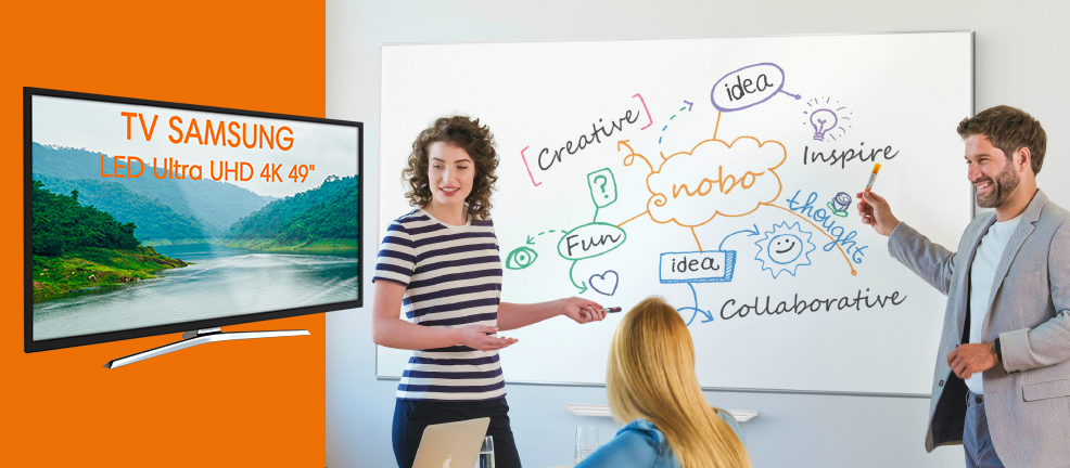 ESPANDI LE TUE IDEE VINCI CON NOBO  Acquista una lavagna Nobo nel nuovo formato Widescreen, in palio (*) un TV SAMSUNG LED Ultra UHD 4K 49"! 
  Periodo promozionale: 15.01.2019 - 15.12.2019  
  (*) Previa registrazione  