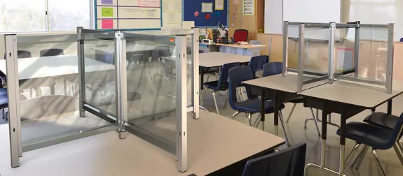 Séparateurs de bureau modulaires en PVC transparent